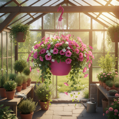 Blumenampel Pink Ø 25 cm H 50 cm aus Kunststoff mit Löchern | Floristik24.at