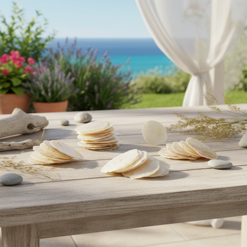 Artikel Capiz Scheiben in Natur Gold Muschel Schalen 60 St