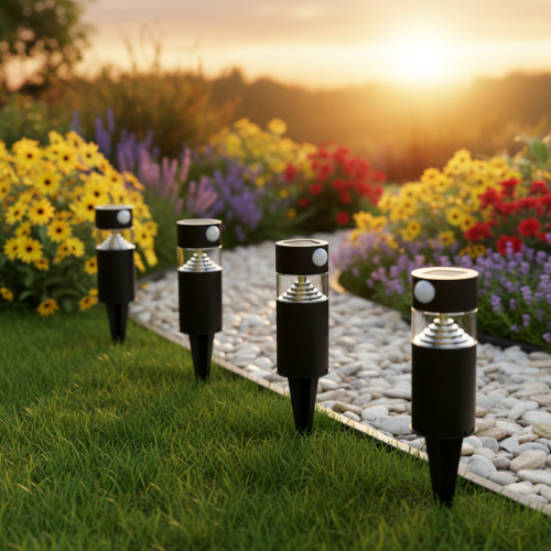 Solarleuchte Gartenlampe LED mit Bewegungsmelder 34 cm Schwarz | Floristik24.at