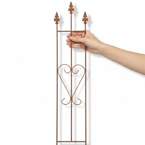 Metall-Rankgitter Herzform 98cm Braun Edelrostoptik für Garten und Balkon | Floristik24.at