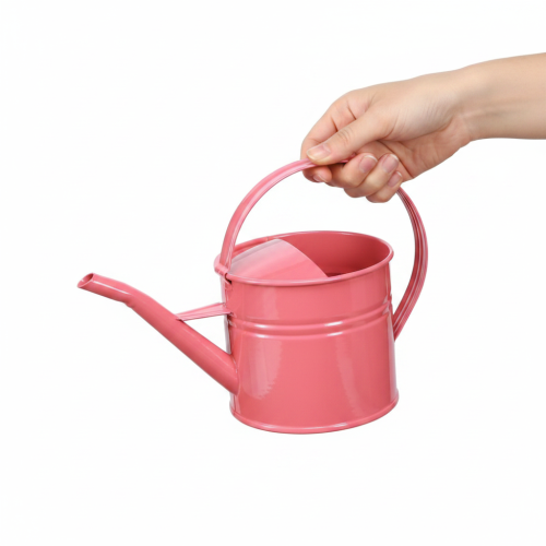 Metall Gießkanne Rosa 1,25 Liter Dekogefäß Innen Außen 28x13x17cm | Floristik24.at