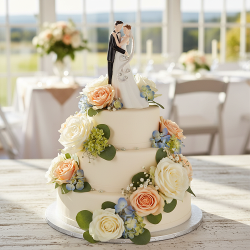 Dekofigur Hochzeitspaar 10,5cm aus Polyresin in Weiß und Schwarz | Floristik24.at