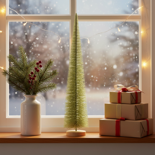 Künstlicher Tannenbaum auf Holzfuß 60 cm Grün | Floristik24.at