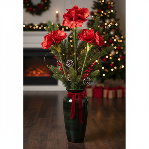 Kunstblume Amaryllis Rot 77cm Kunststoff für Vase und Gesteck | Floristik24.at