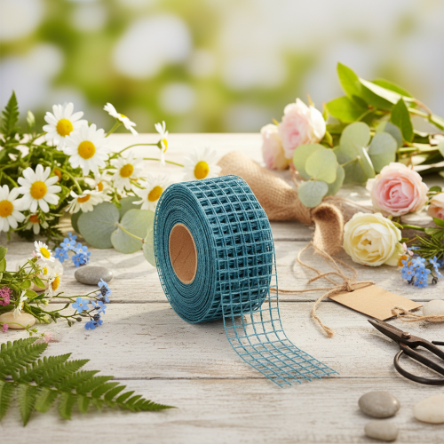 Dekoband Gitterband 4,5 cm breit Blau 10 m für Bastel- und Dekoarbeiten | Floristik24.at