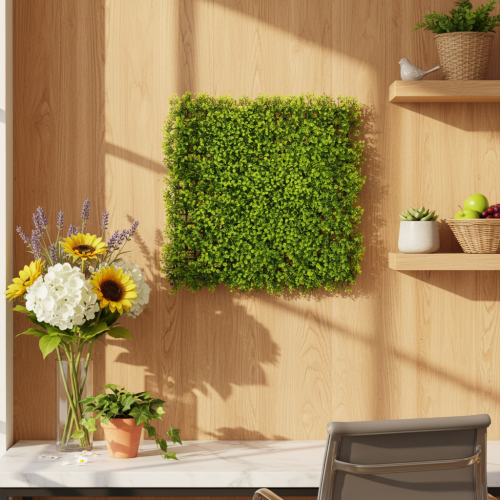 Künstliche Buchsbaum-Matte 55x55 cm aus grünem Kunststoff für dekorative Wandgestaltung | Floristik24.at