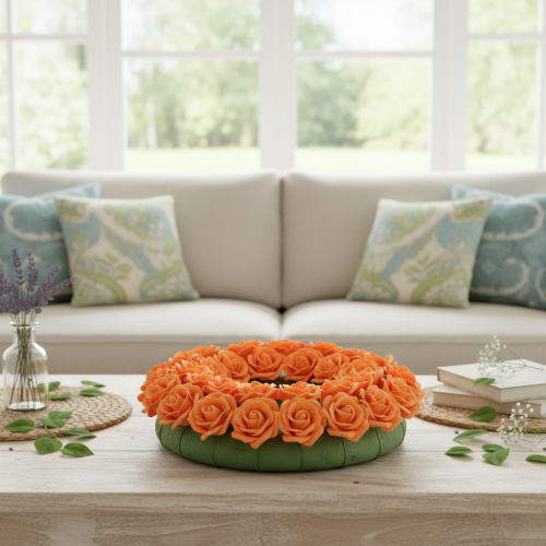 Künstliche Rosen orange 5 cm Blüte einzeln 100 Stück | Floristik24.at