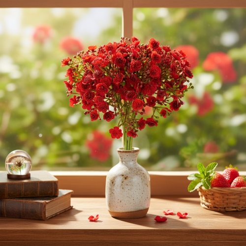 Künstliches Schleierkraut rot Bouquet 30cm 10 Stück | Floristik24.at