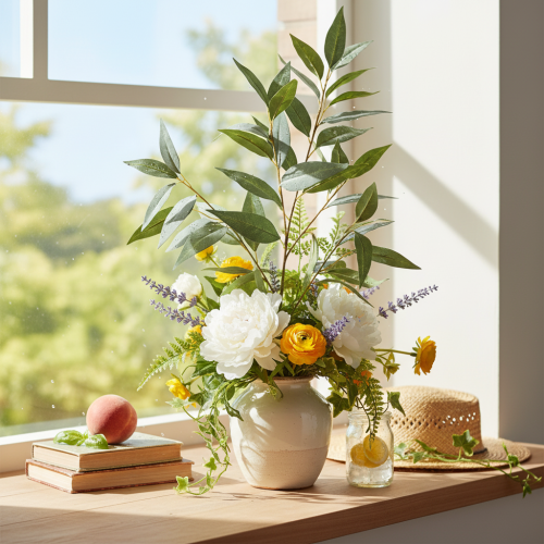 Artikel Künstlicher Eukalyptuszweig aus Kunststoff naturgrün 100cm für Innenbereich