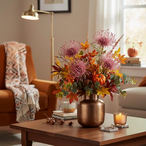 Artikel Kunstblume Protea Nadelkissen Blütenzweig Rosa-Grün 65cm 3er-Set