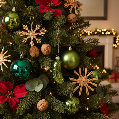 Artikel Glas-Weihnachtsgurke Christbaumanhänger 7 cm Grün 4er Set