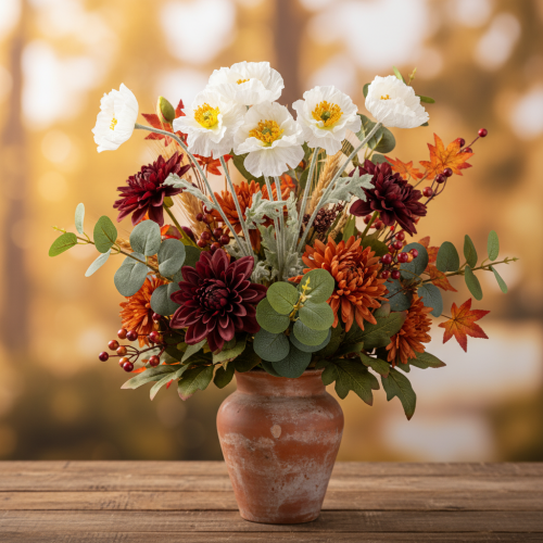 Artikel Kunstblume Mohn Weiß 78 cm 3er-Set für Innenbereiche