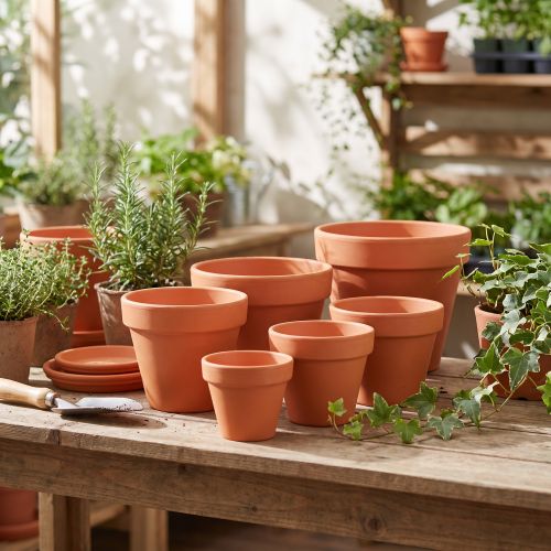 Blumentöpfe aus Ton, Terrakotta, Ø 3,5-9 cm, 10 Stück | Floristik24.at