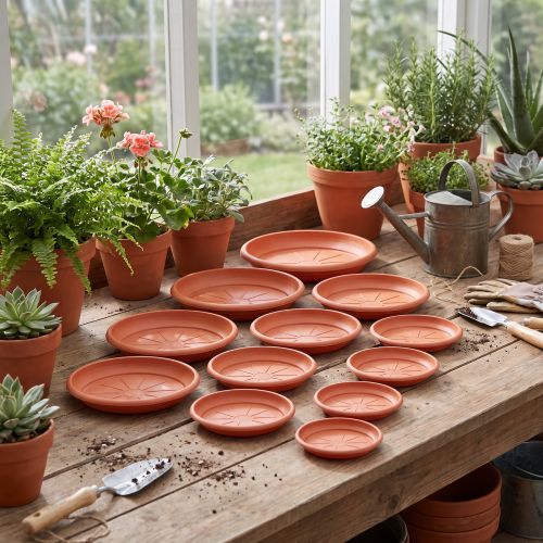 Untersetzer Linda Terrakotta Ø12cm – Ø44cm, Kunststoff, 1 Stück | Floristik24.at