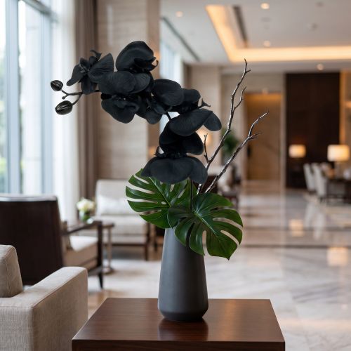 Orchidee künstlich Schwarz 54 cm Kunststoff | Floristik24.at