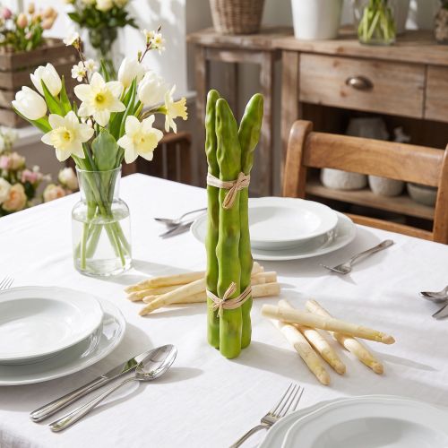Deko-Spargel aus Kunststoff, Grün, 3-teilig, L22cm, Ø1,5cm | Floristik24.at