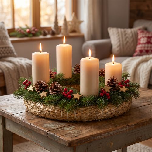 Strohkranz-Rohling 30 cm 2er-Set für Tür- und Tischdeko, Natur | Floristik24.at