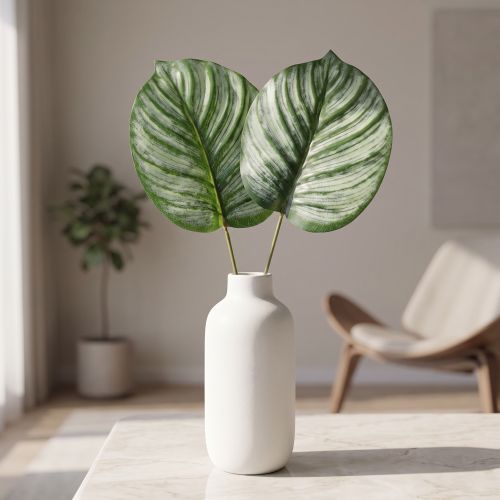Calathea künstlich 51cm Kunststoff grün mit zwei Blättern | Floristik24.at