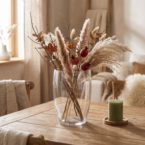 Artikel Glasvase rund klar Ø13,5cm H19,5cm für Frischblumen