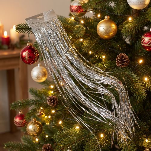 Lametta Silber 50×40 cm Weihnachts- und Partydekoration aus Kunststoff | Floristik24.at