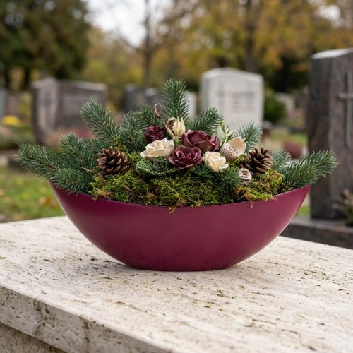 Pflanzschiffchen Dekoschale oval Kunststoff Berry 38,5cm | Floristik24.at