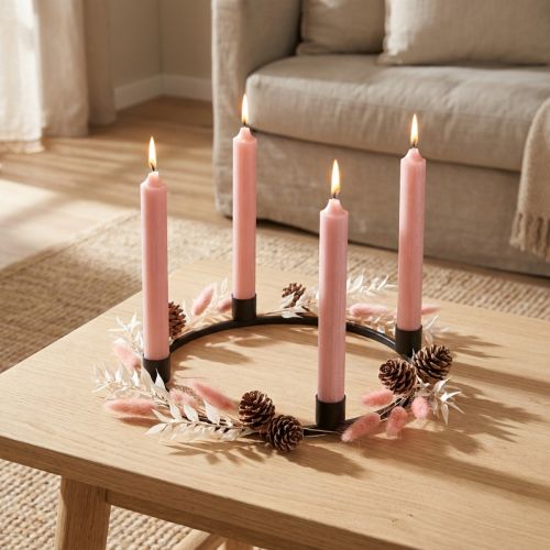 Kurze Stabkerzen Rosa aus Wachs Ø21x110mm 6 Stück | Floristik24.at