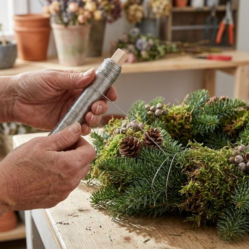 Artikel Wickeldraht Edelstahl Ø0,65mm 100g für Floristik und Bastelarbeiten