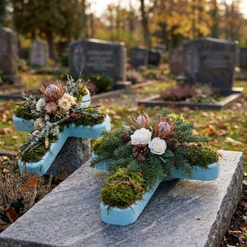 Styropor Kreuz Mintgrün 35x23cm 2 Stück für Trockengestecke | Floristik24.at