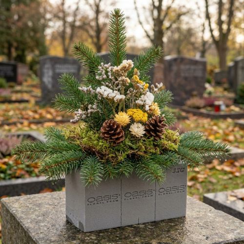 Trockensteckschaum Ziegelgröße 23x8x11cm Grau für Trockenblumen | Floristik24.at