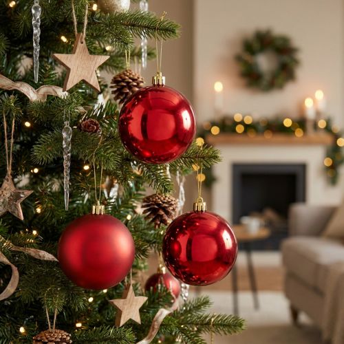 Weihnachtskugeln Rot Kunststoff Ø 10cm 4 Stück | Floristik24.at