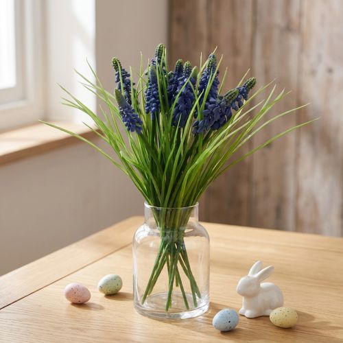Traubenhyazinthen künstlich Blau 28–30 cm 15 Stück | Floristik24.at