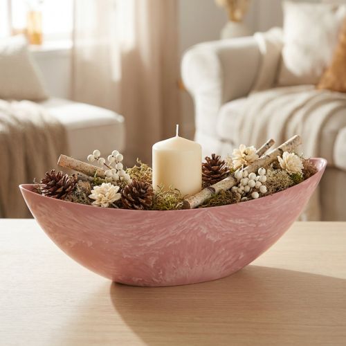 Dekoschale Pflanzschale Kunststoff Rosa 39cm x 12cm H13cm | Floristik24.at