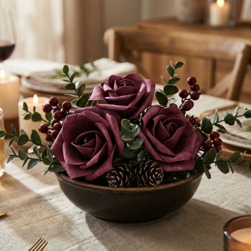 Schaum-Rosen Mauve Ø10cm mit Draht 8 Stück | Floristik24.at