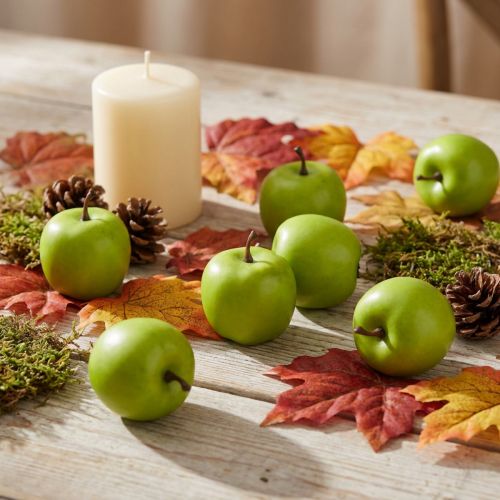 Deko-Mini-Äpfel künstlich Kunststoff Grün-Gelb 4,3 cm H x 3,6 cm Ø 24er-Set | Floristik24.at