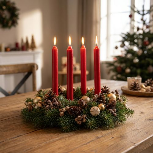 Stabkerzen Rot Wachs Ø21x170mm 6 Stück Weihnachten | Floristik24.at