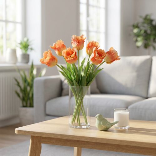 Künstliche Papagei-Tulpe Orange, 63 cm, Frühlingsdeko | Floristik24.at