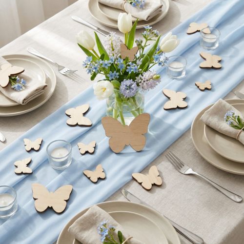 Streudeko Schmetterlinge aus Holz naturfarben 2,5–6,5cm 29-teilig | Floristik24.at