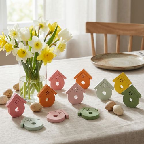 Artikel Streudeko Vogelhaus Holz 2,5–3,5cm Farbig 48 Stück