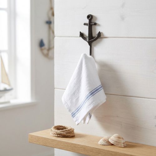 Wandhaken Metall Anker Maritim 6,5x5x13cm Braun | Floristik24.at