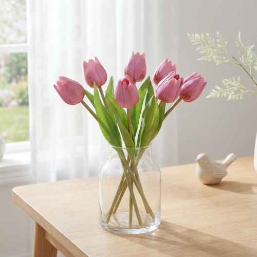 Künstliche Tulpen lila 20 cm 6er-Set Dekoration | Floristik24.at