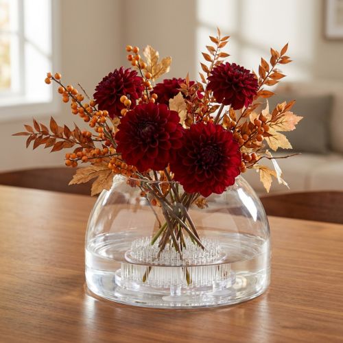 Runder Kenzan-Steckigel aus Kunststoff mit Saugnäpfen, 7 cm Durchmesser, transparent für Blumendekoration und DIY-Projekte | Floristik24.at