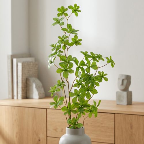 Artikel Künstlicher Zweig Schefflera aus Kunststoff und Polyester 95cm Grün für Wohnräume