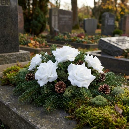 Schaumrosen Weiß Ø 7,5 cm 18 Stück mit Drahtstiel | Floristik24.at