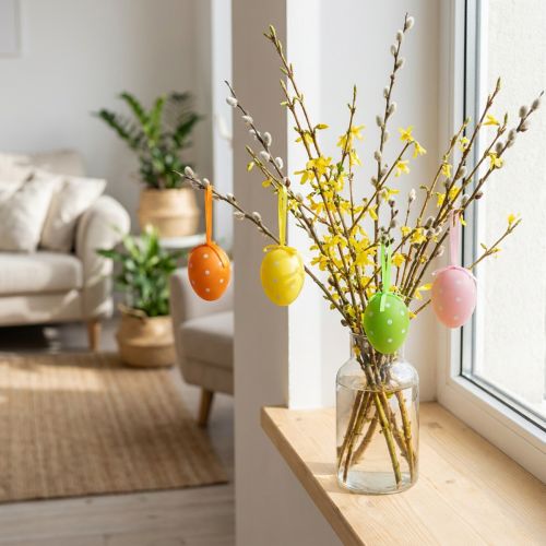 Kunststoff-Ostereier gepunktet 9,5cm bunt 8er-Set zur Osterdekoration | Floristik24.at