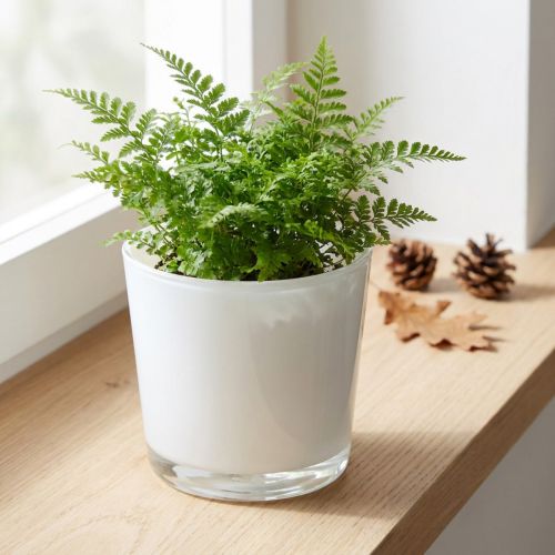 Übertopf aus Glas Weiß Ø11,5cm H11cm | Floristik24.at