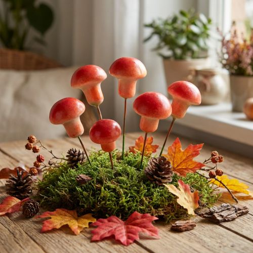 Deko-Pilze aus Kunststoff mit Draht, 7 cm, Rot, 24 Stück, Herbst- und Weihnachtsdekoration | Floristik24.at