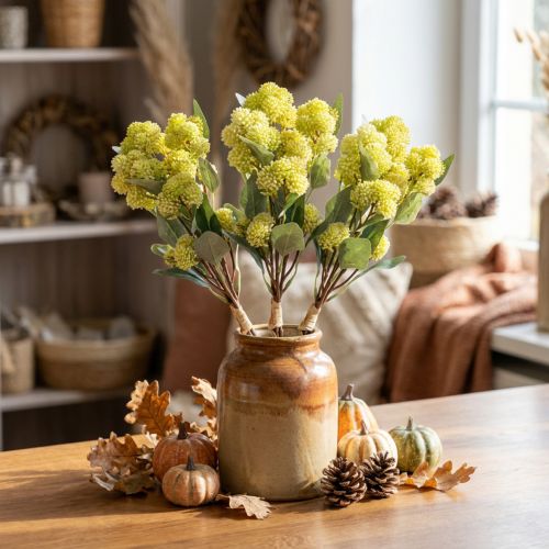 Kunstblume Sedum Grün 41cm 3er-Set Dekozweige für Herbst | Floristik24.at
