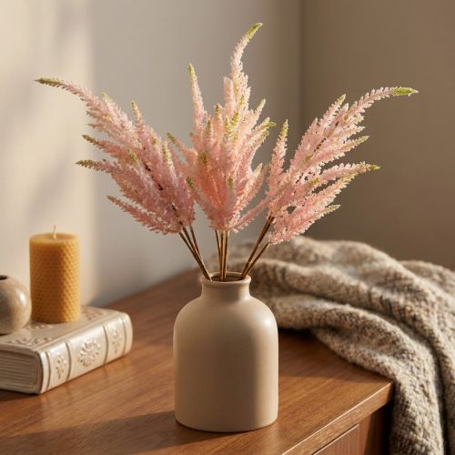 Astilben künstliche Pflanzen 47/60 cm Bund in Rosa und Grün, 3 Stück | Floristik24.at