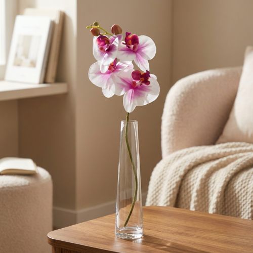 Artikel Orchidee Künstlich Phalaenopsis Weiß-Pink 72cm mit 4 Blüten
