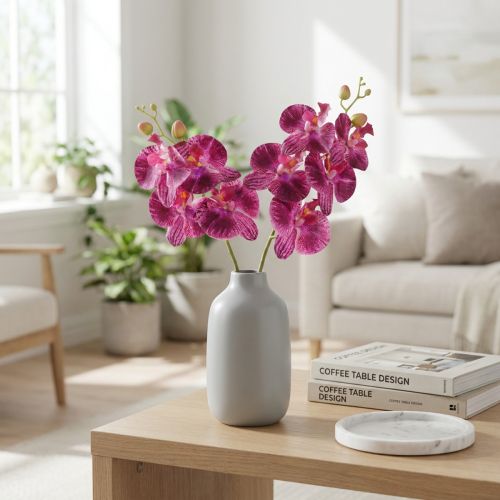 Artikel Geflammte Künstliche Phalaenopsis Orchidee Violett 72 cm aus Kunststoff